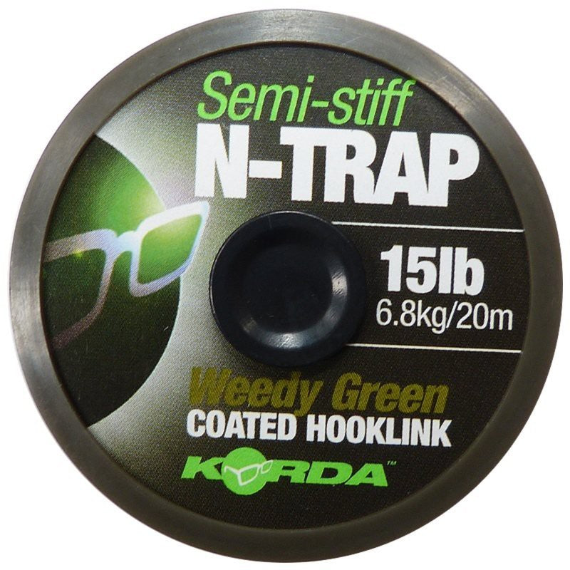 Korda N-Trap Semi Stiff Coated Braid Hooklink - All Sizes